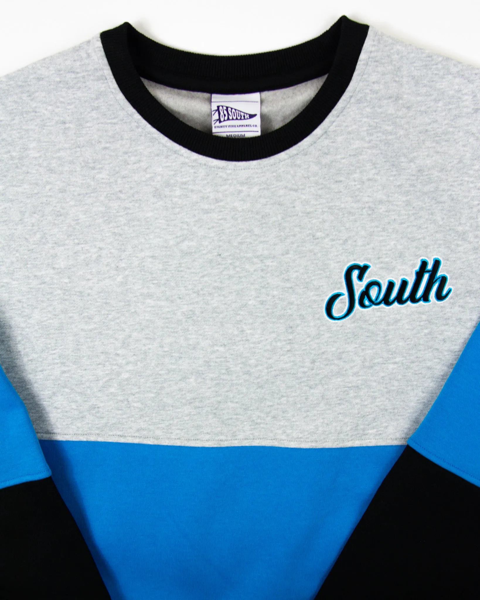 85 South Racing Color Block Crewneck - Baby Blue Jay