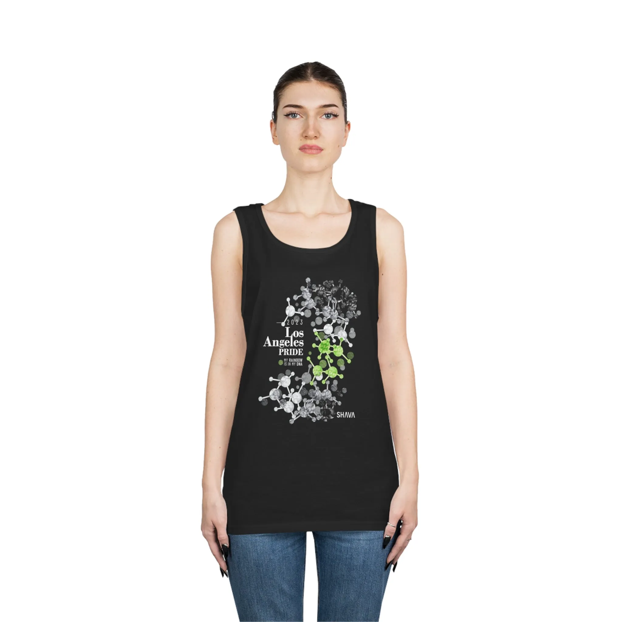 Agender Flag Los Angeles Pride Heavy Cotton Tank Top Unisex Size - My Rainbow Is In My DNA