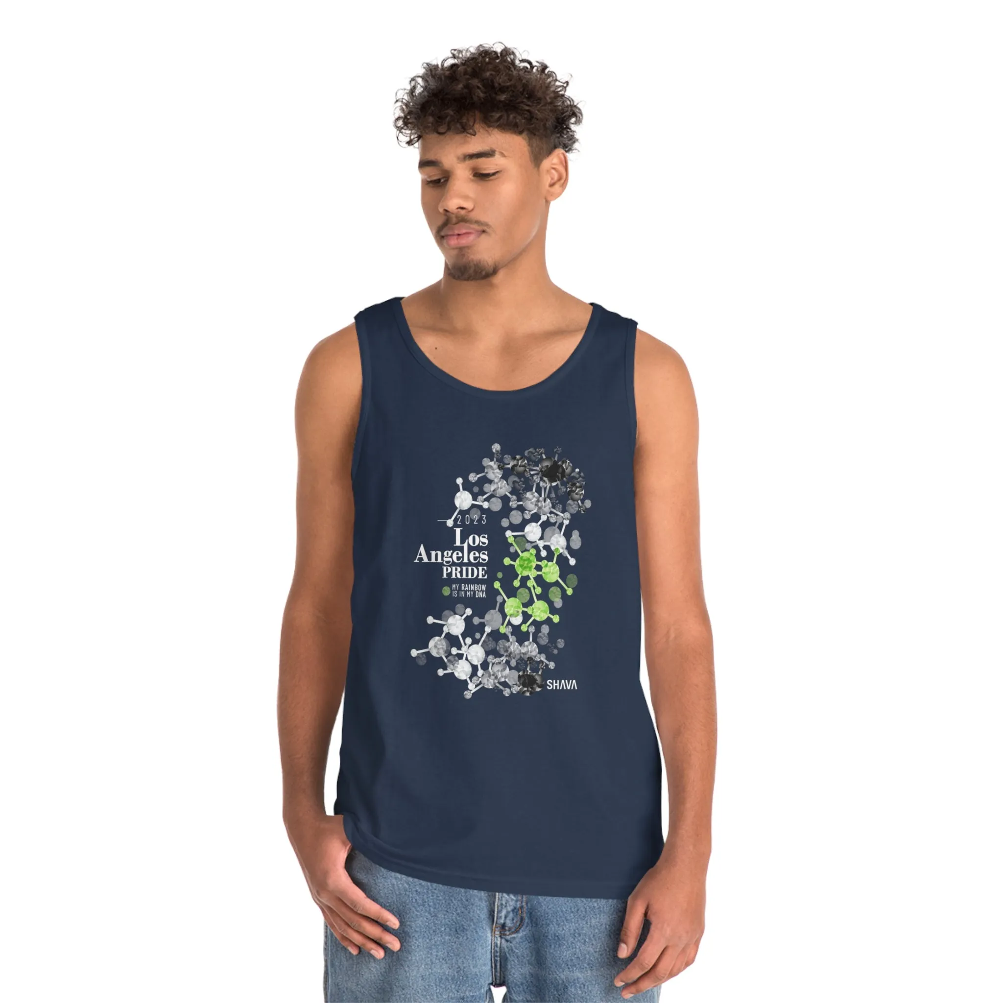 Agender Flag Los Angeles Pride Heavy Cotton Tank Top Unisex Size - My Rainbow Is In My DNA