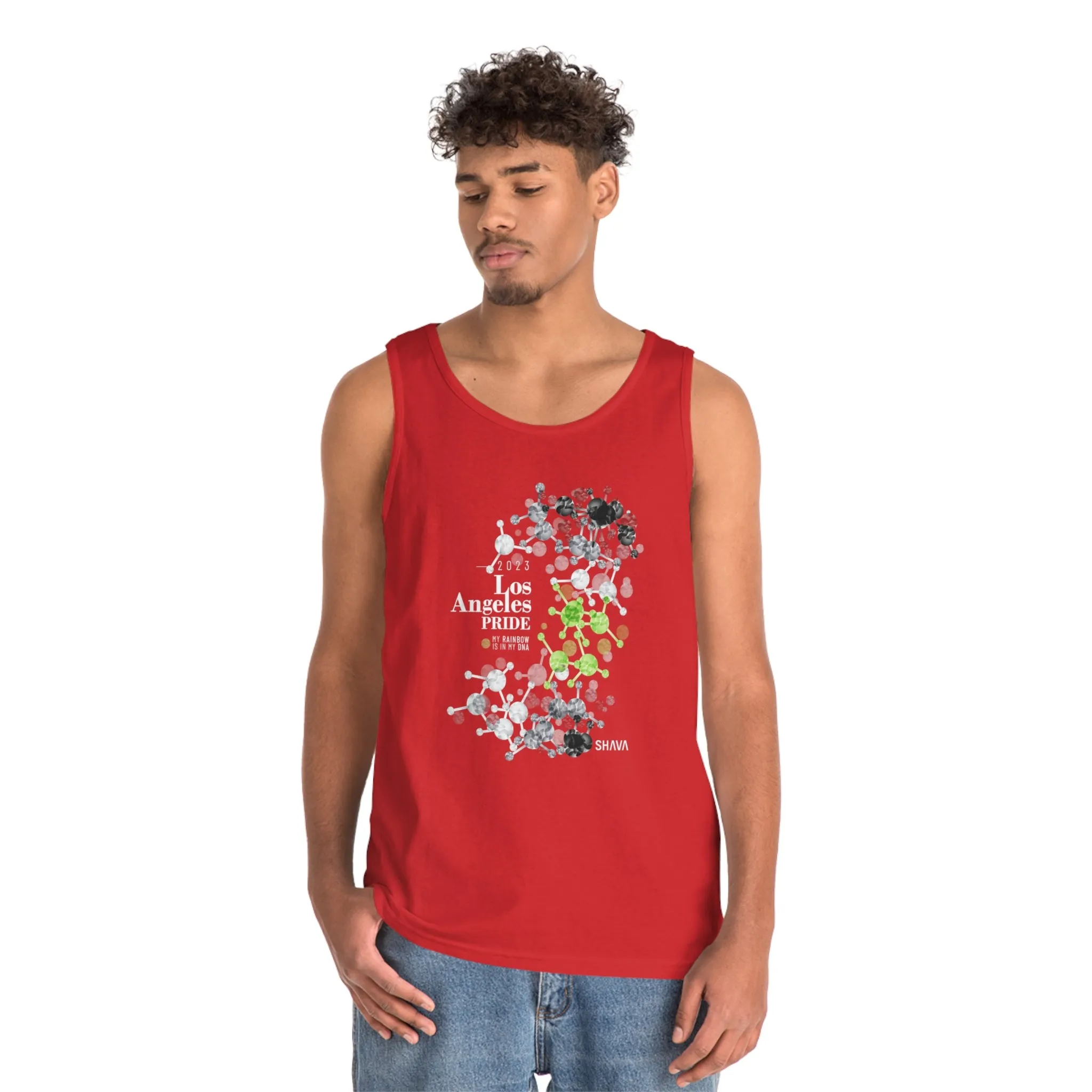 Agender Flag Los Angeles Pride Heavy Cotton Tank Top Unisex Size - My Rainbow Is In My DNA
