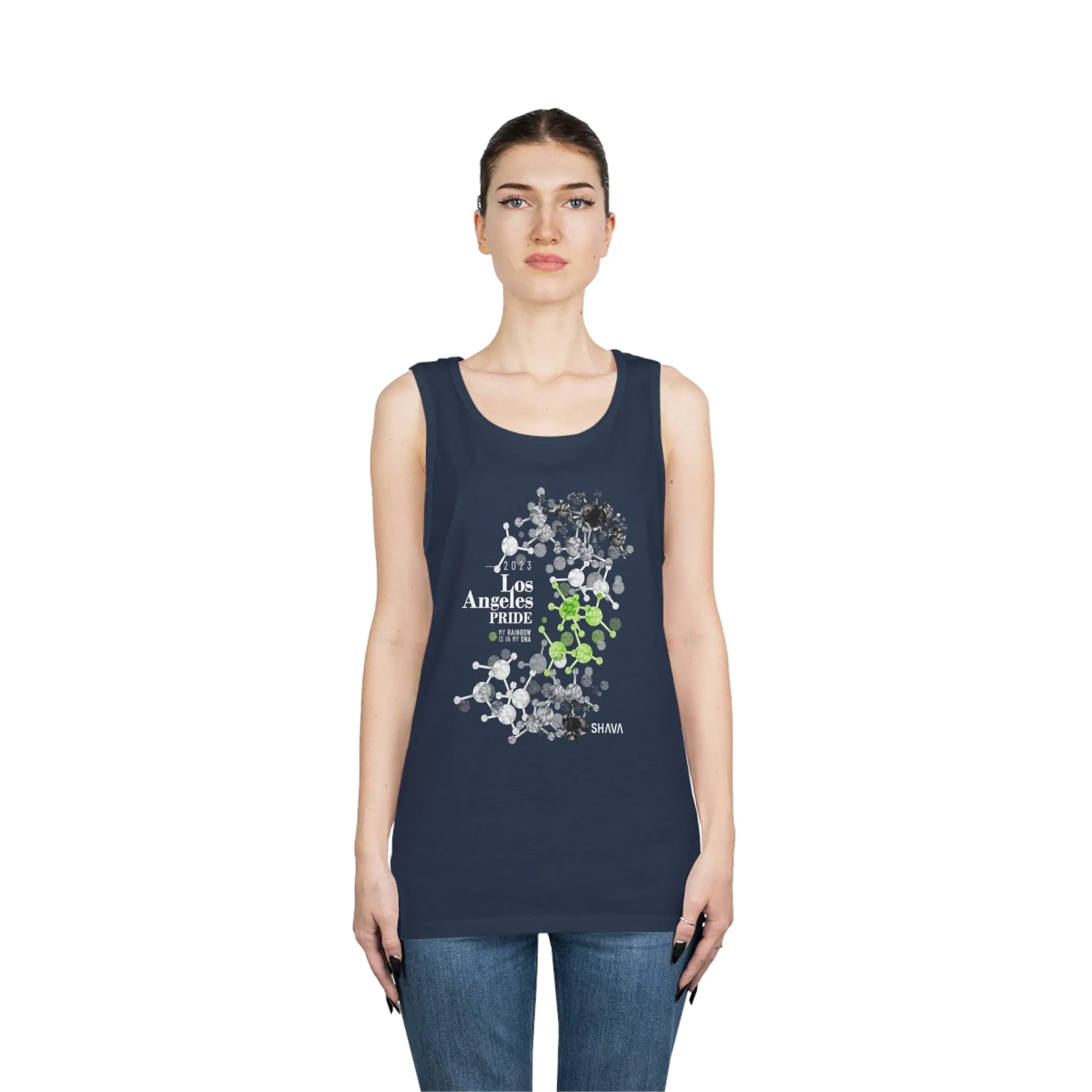 Agender Flag Los Angeles Pride Heavy Cotton Tank Top Unisex Size - My Rainbow Is In My DNA