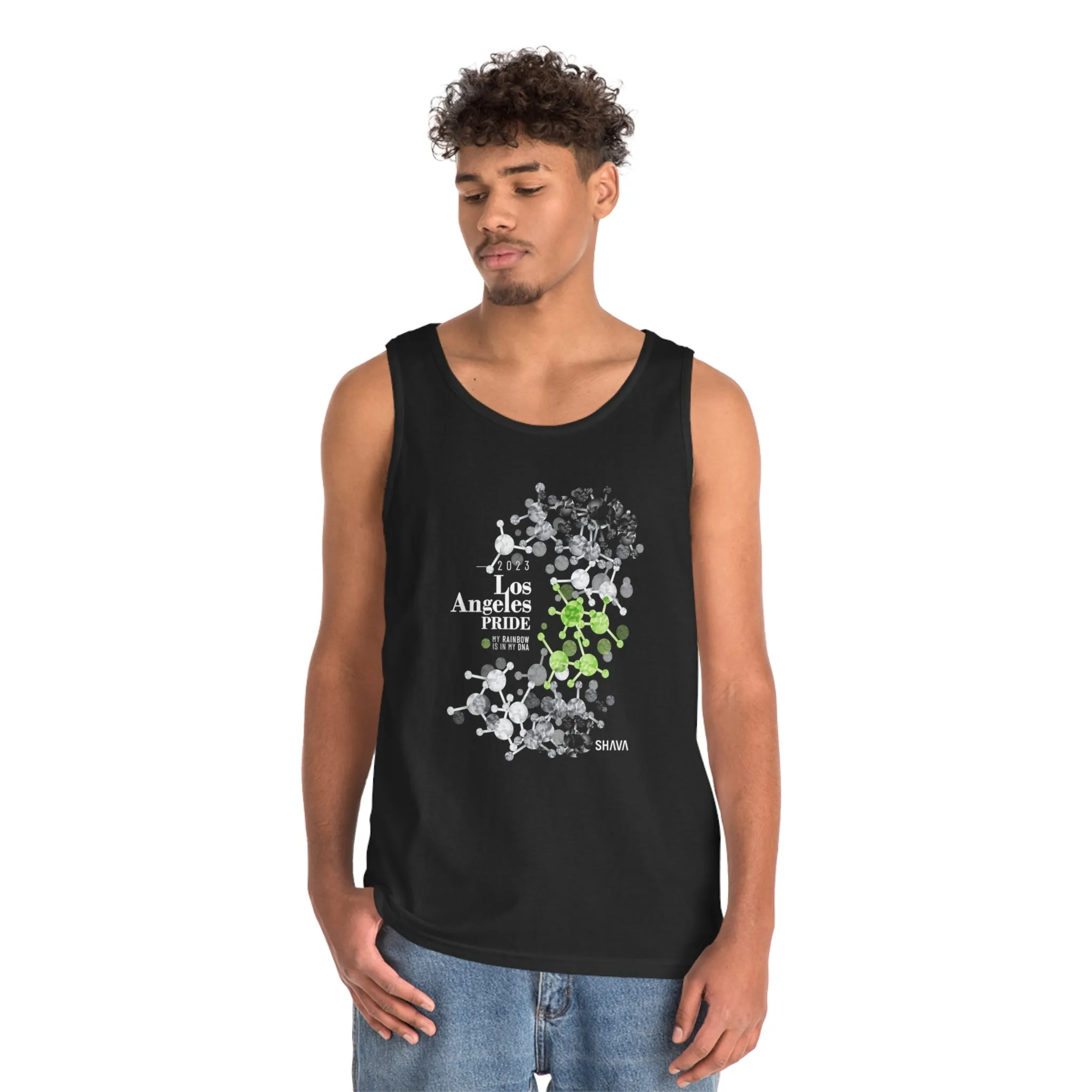 Agender Flag Los Angeles Pride Heavy Cotton Tank Top Unisex Size - My Rainbow Is In My DNA
