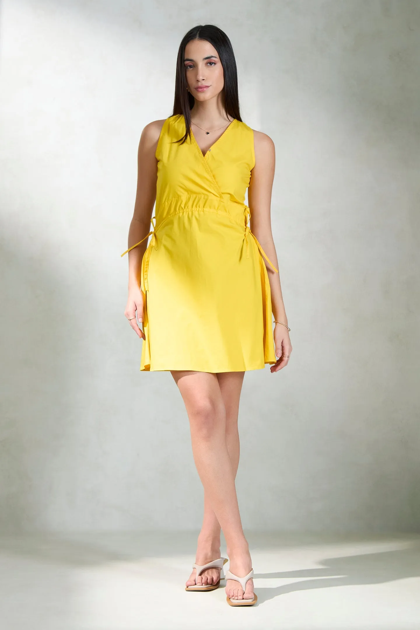 Amara|Tie-Up Cotton Dress