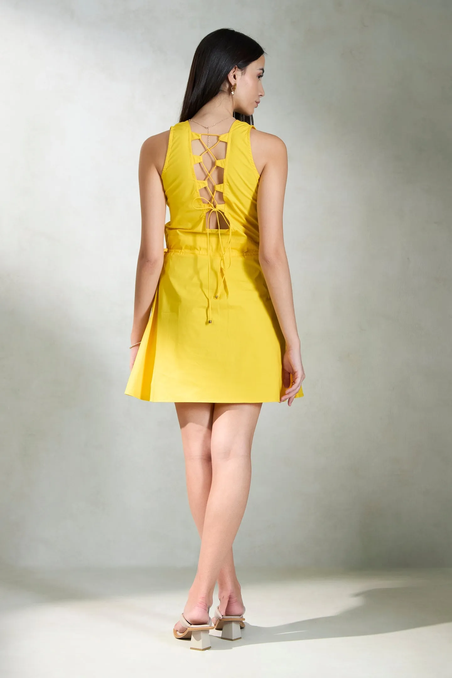 Amara|Tie-Up Cotton Dress