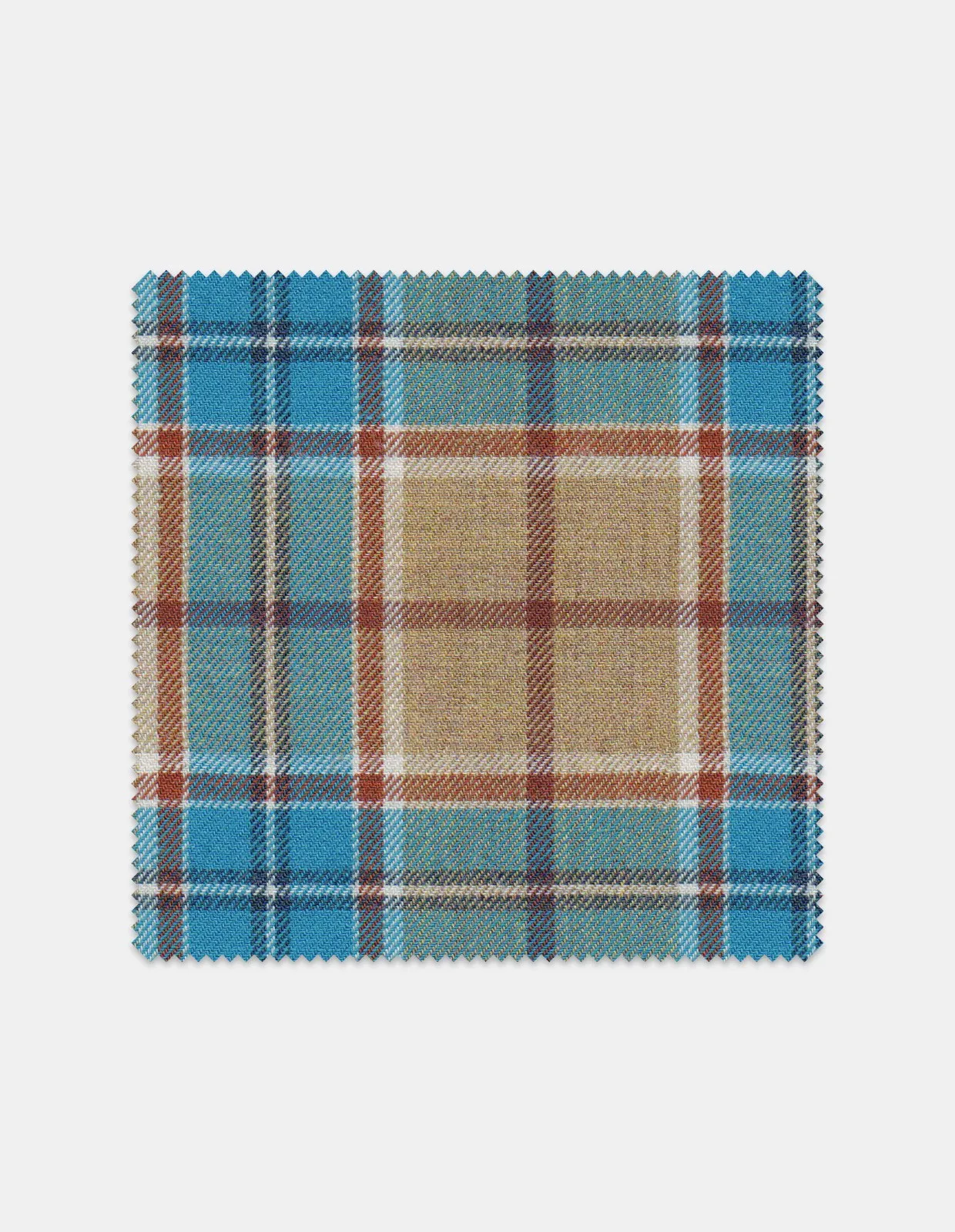 Azure Blue and Brown Flannel Plaid