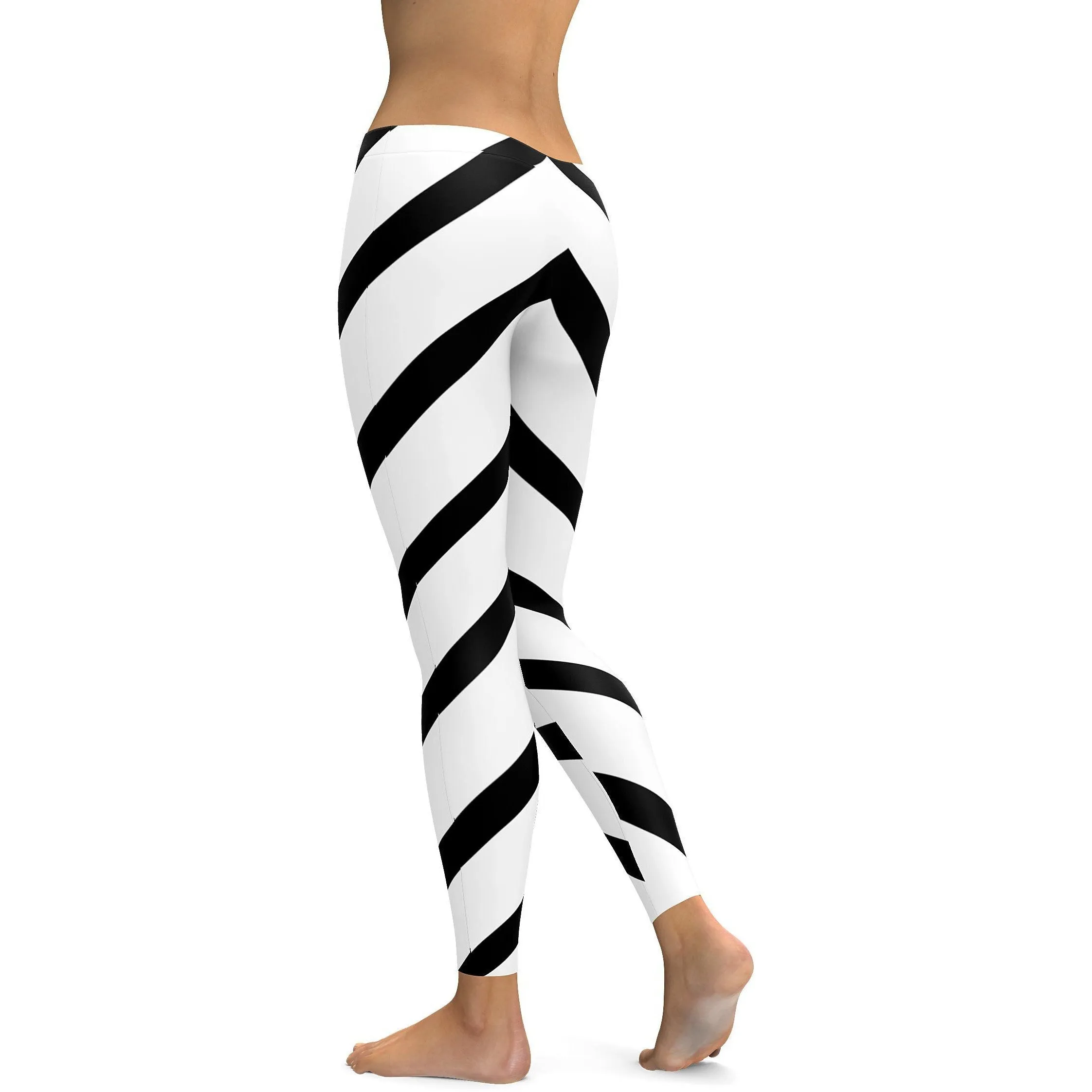 Black & White Striped Leggings