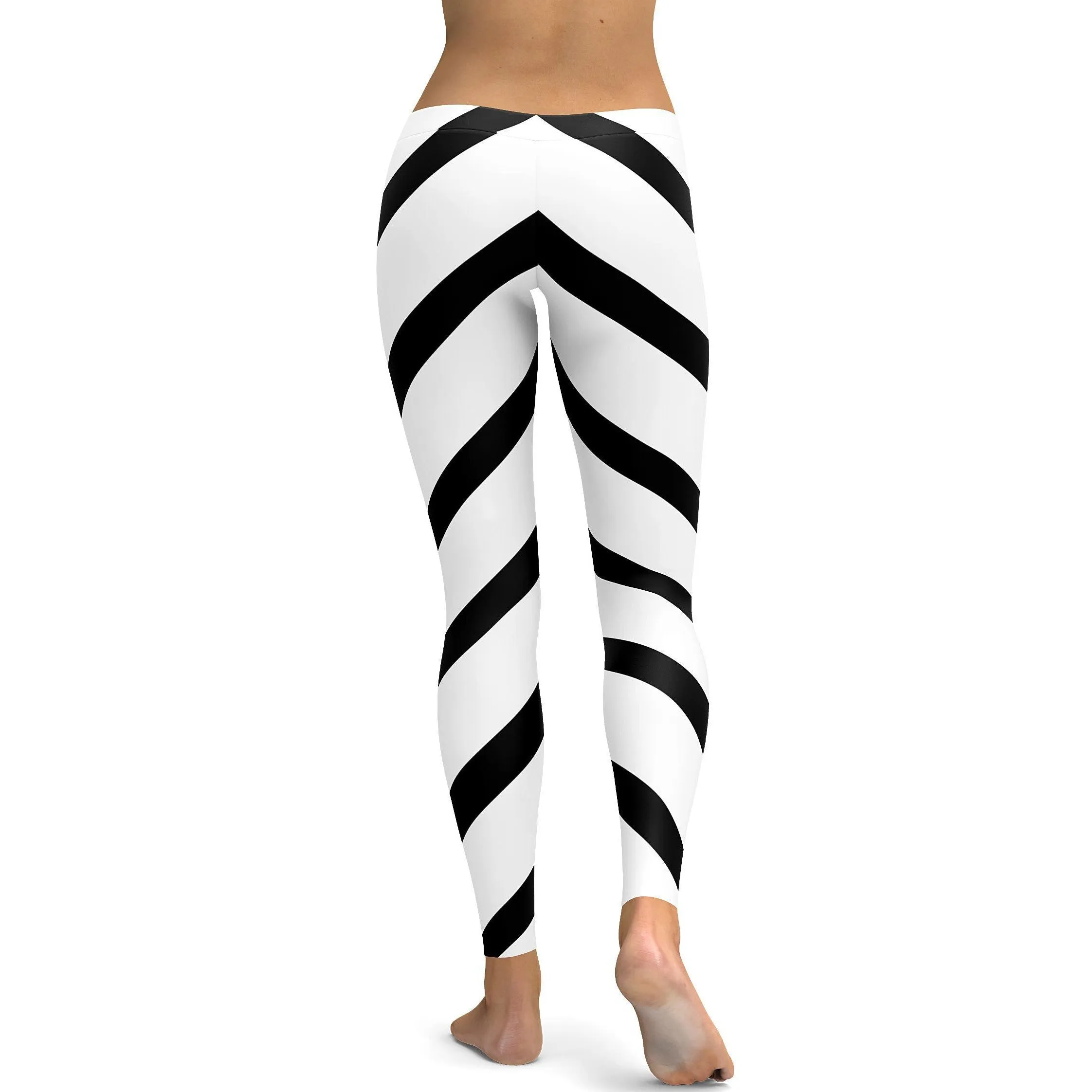 Black & White Striped Leggings