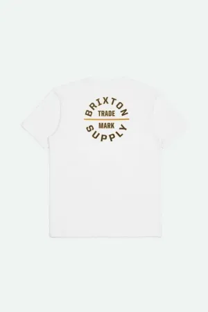 Brixton Oath V S/S Standard Tee - WHITE/WASHED BLACK/GOLD