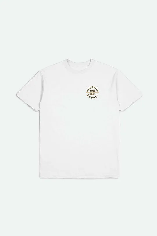 Brixton Oath V S/S Standard Tee - WHITE/WASHED BLACK/GOLD