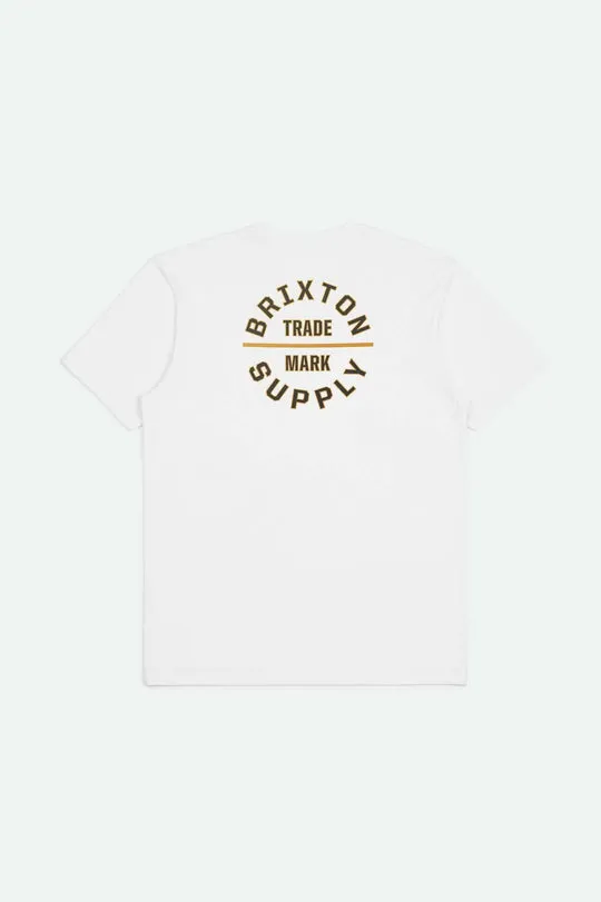 Brixton Oath V S/S Standard Tee - WHITE/WASHED BLACK/GOLD