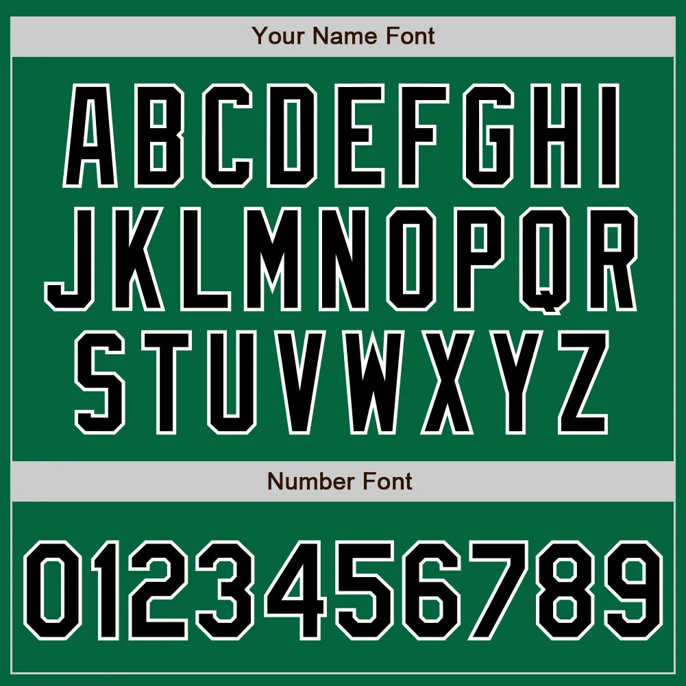 Custom Kelly Green White Pinstripe Black Authentic Baseball Jersey