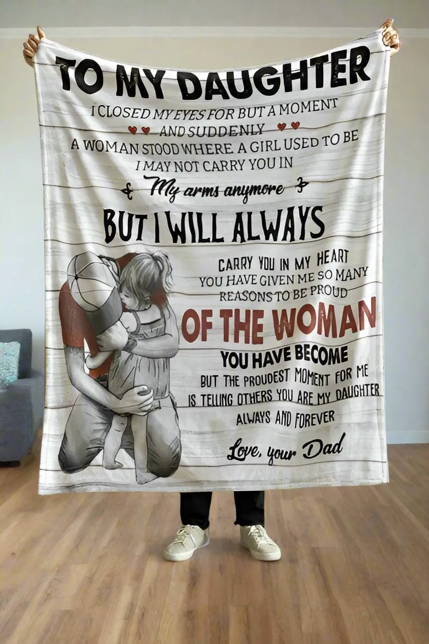 Emotional Dad and Daughter Blanket