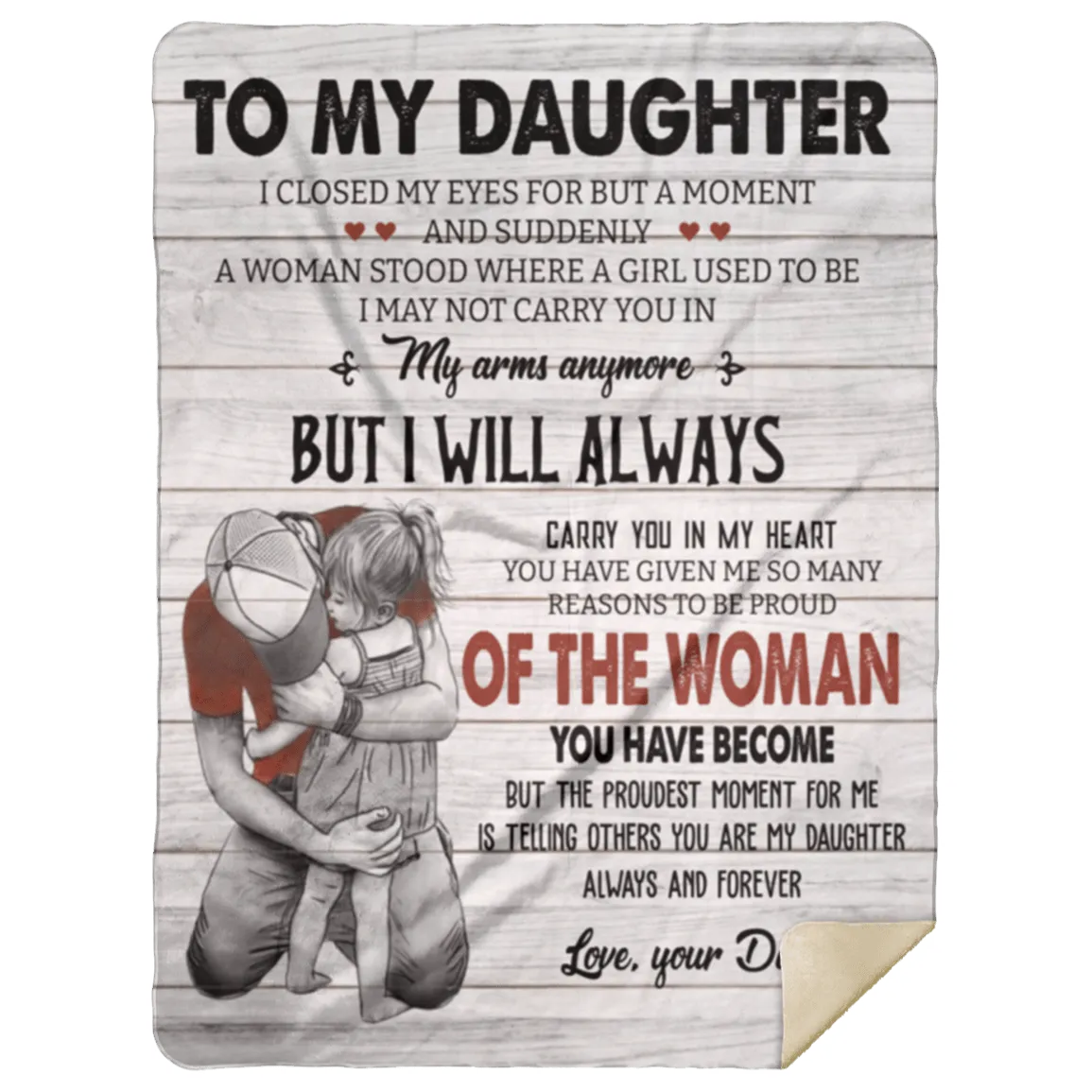 Emotional Dad and Daughter Blanket