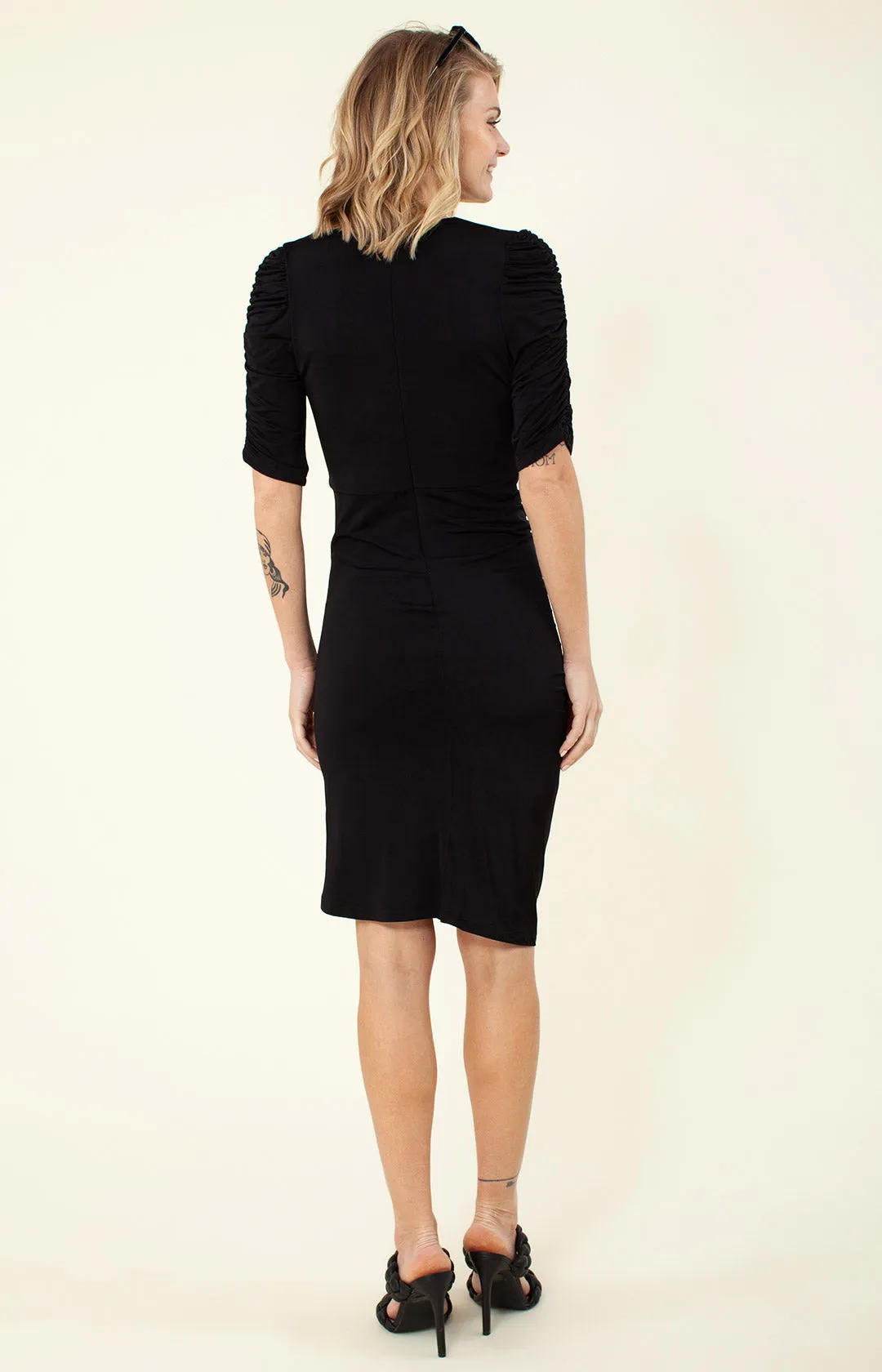 Ferrah Solid Draped Dress