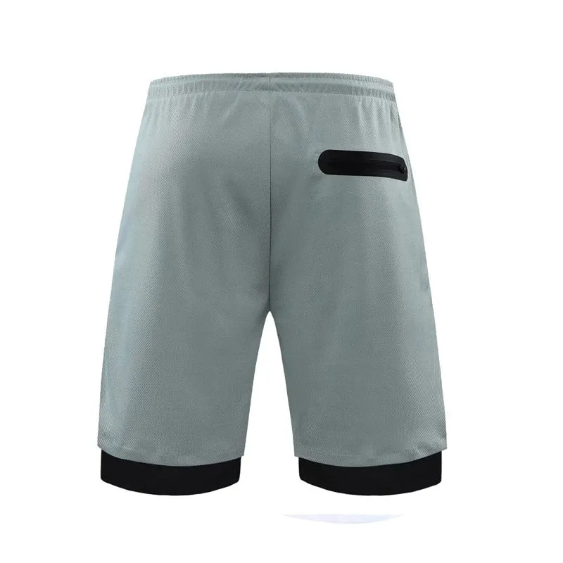 Gym Men's Sports Shorts 2 in 1 Safety Pocket Sexy Running Knickers Male Double Layer Breathable Fitness Training Pants