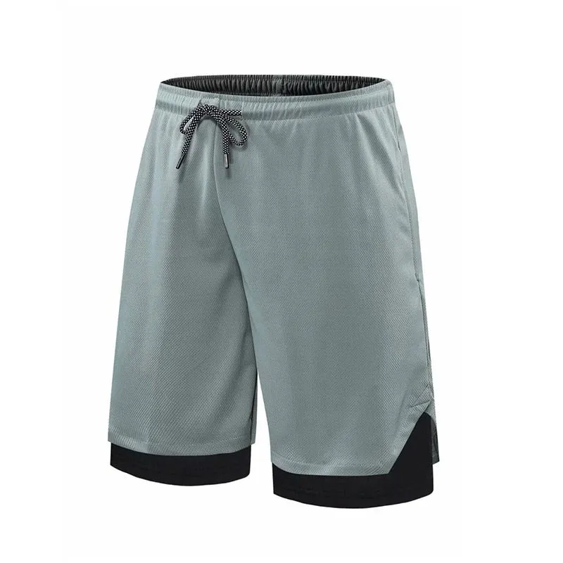 Gym Men's Sports Shorts 2 in 1 Safety Pocket Sexy Running Knickers Male Double Layer Breathable Fitness Training Pants