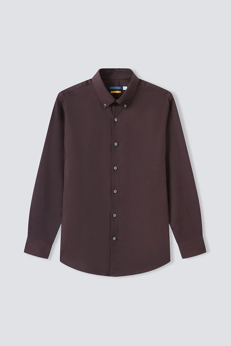 HeatGuard Flannel Button-Down Smart Shirt  | Brown BRE102