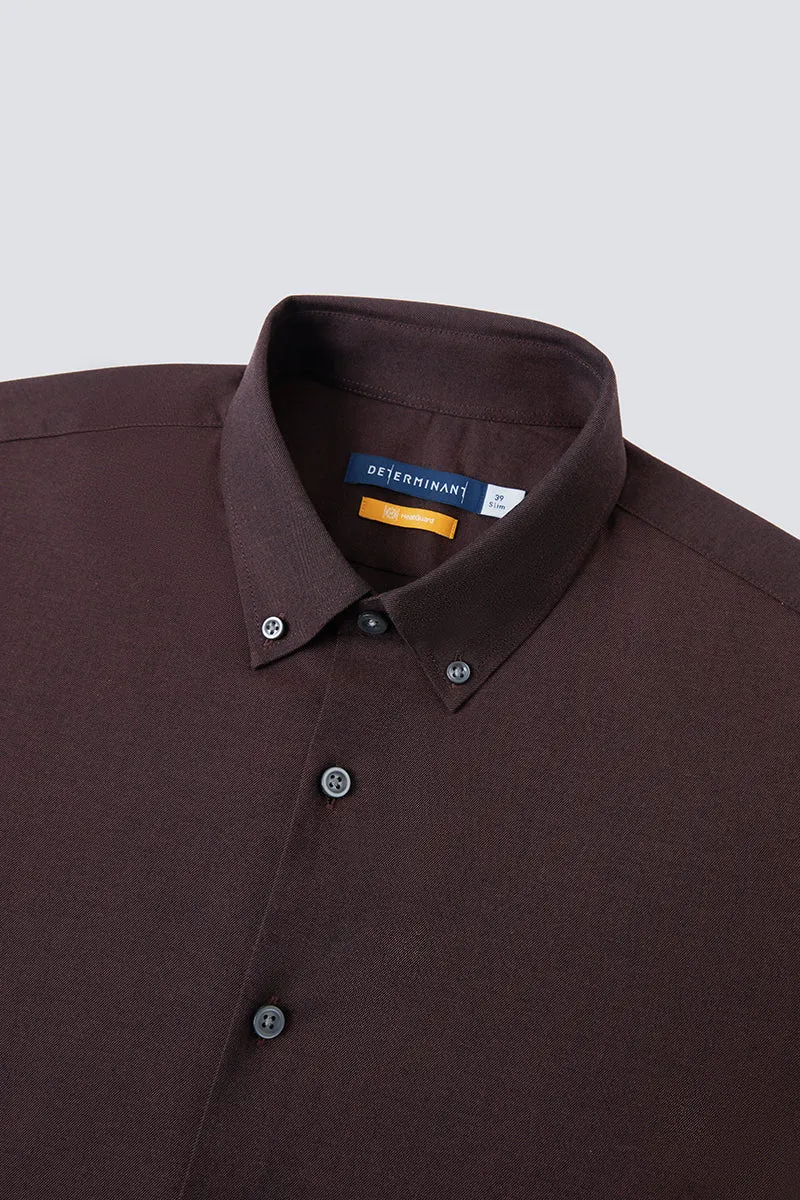 HeatGuard Flannel Button-Down Smart Shirt  | Brown BRE102