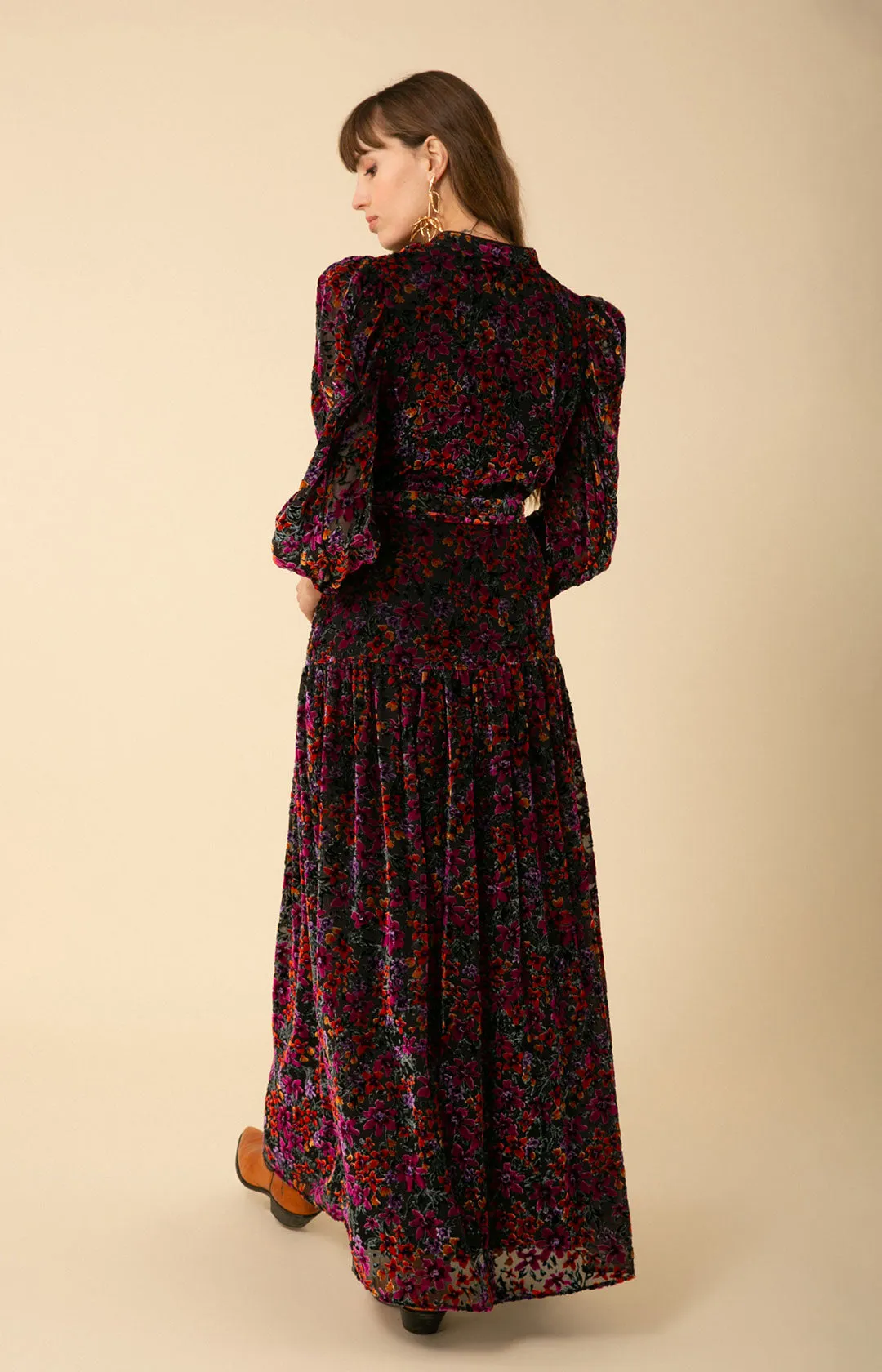 Heloise Velvet Burnout Maxi Dress