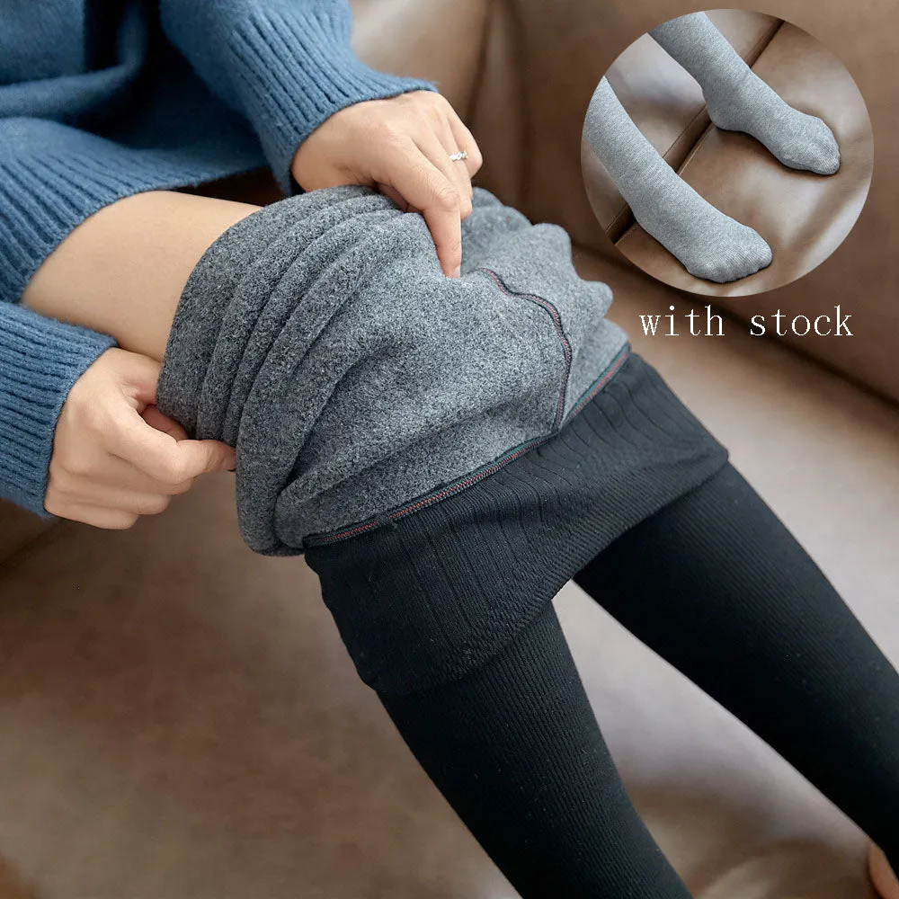 High Waist Warm Striped Leggings – Winter-Ready, Hip-Lifting & Stretch Fit"
