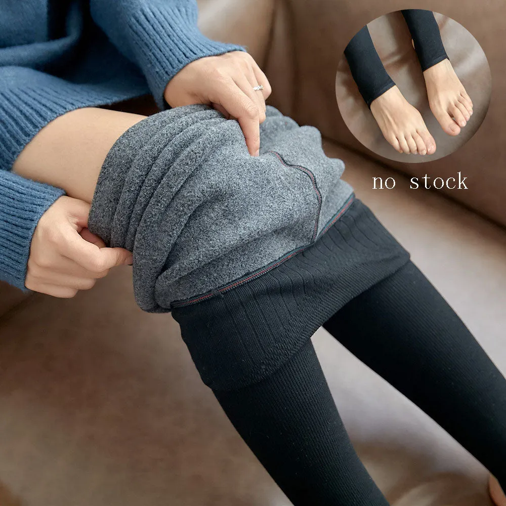 High Waist Warm Striped Leggings – Winter-Ready, Hip-Lifting & Stretch Fit"