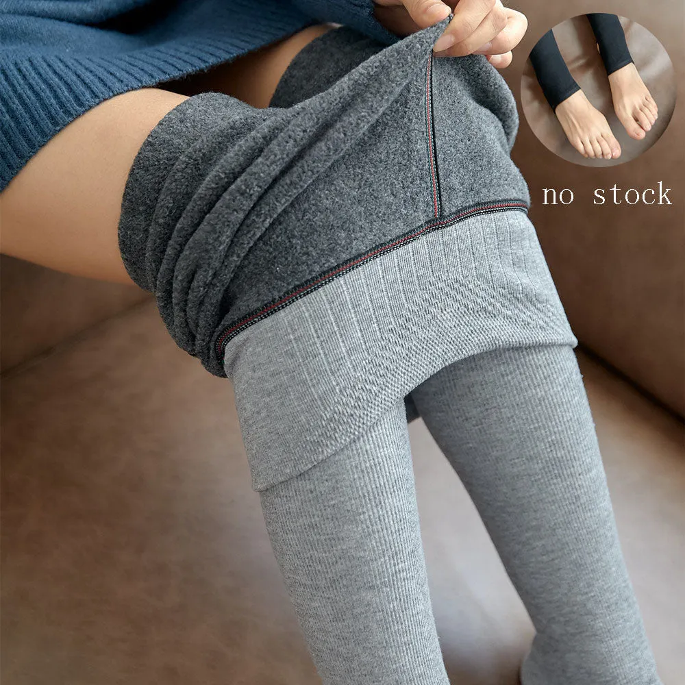 High Waist Warm Striped Leggings – Winter-Ready, Hip-Lifting & Stretch Fit"