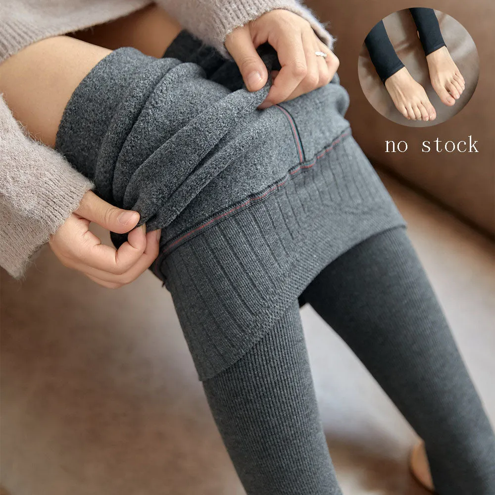 High Waist Warm Striped Leggings – Winter-Ready, Hip-Lifting & Stretch Fit"