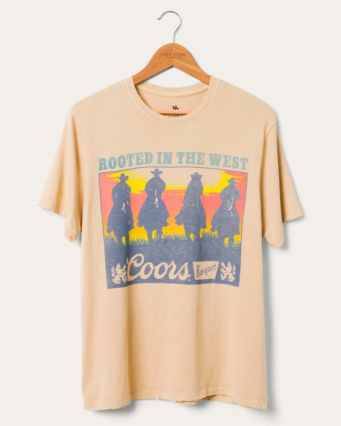 Junk Food Coors Rooted in the West Vintage Tee - CAMEL