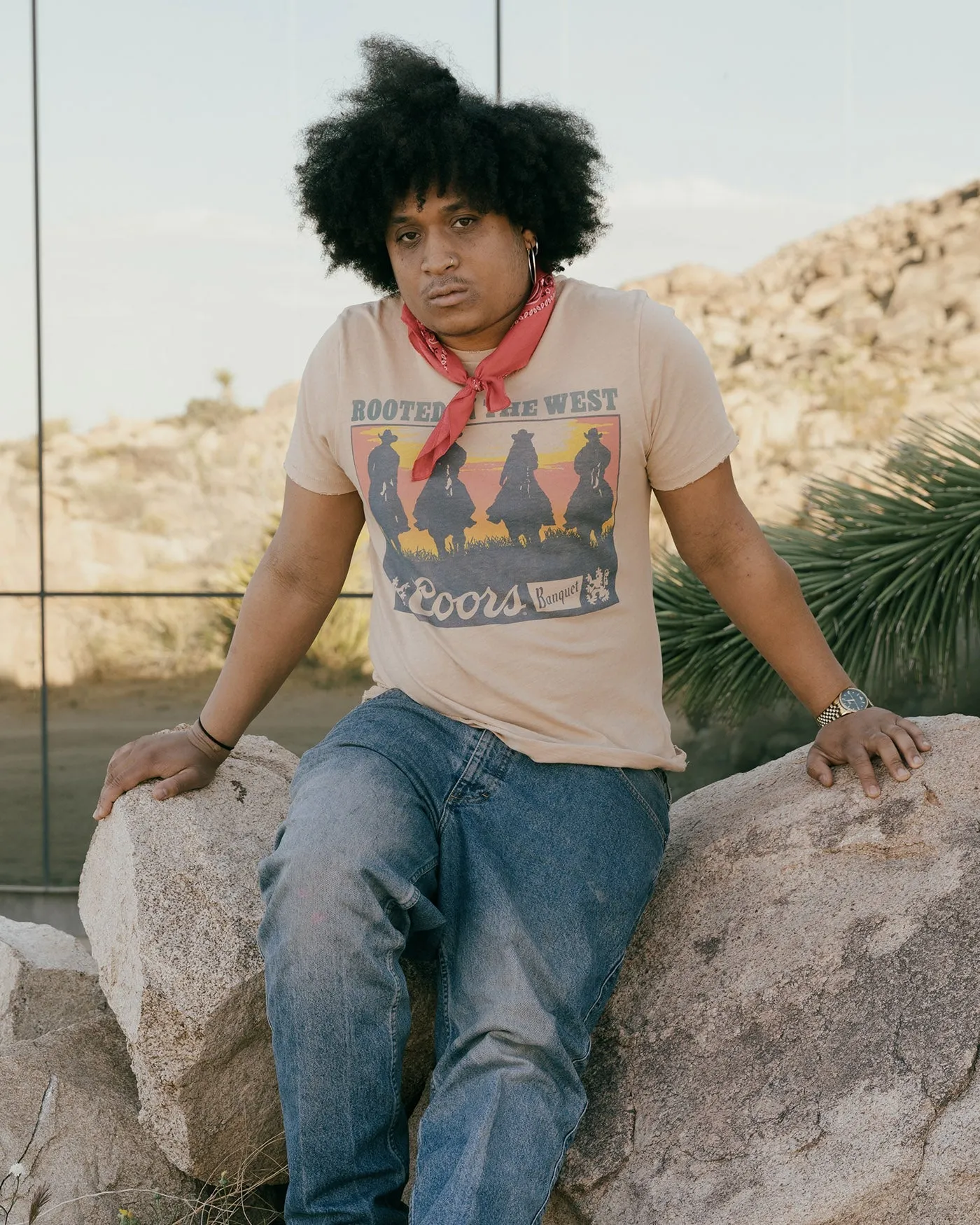 Junk Food Coors Rooted in the West Vintage Tee - CAMEL