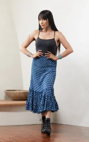 Lola Skirt, Short, Flower Dot Indigo