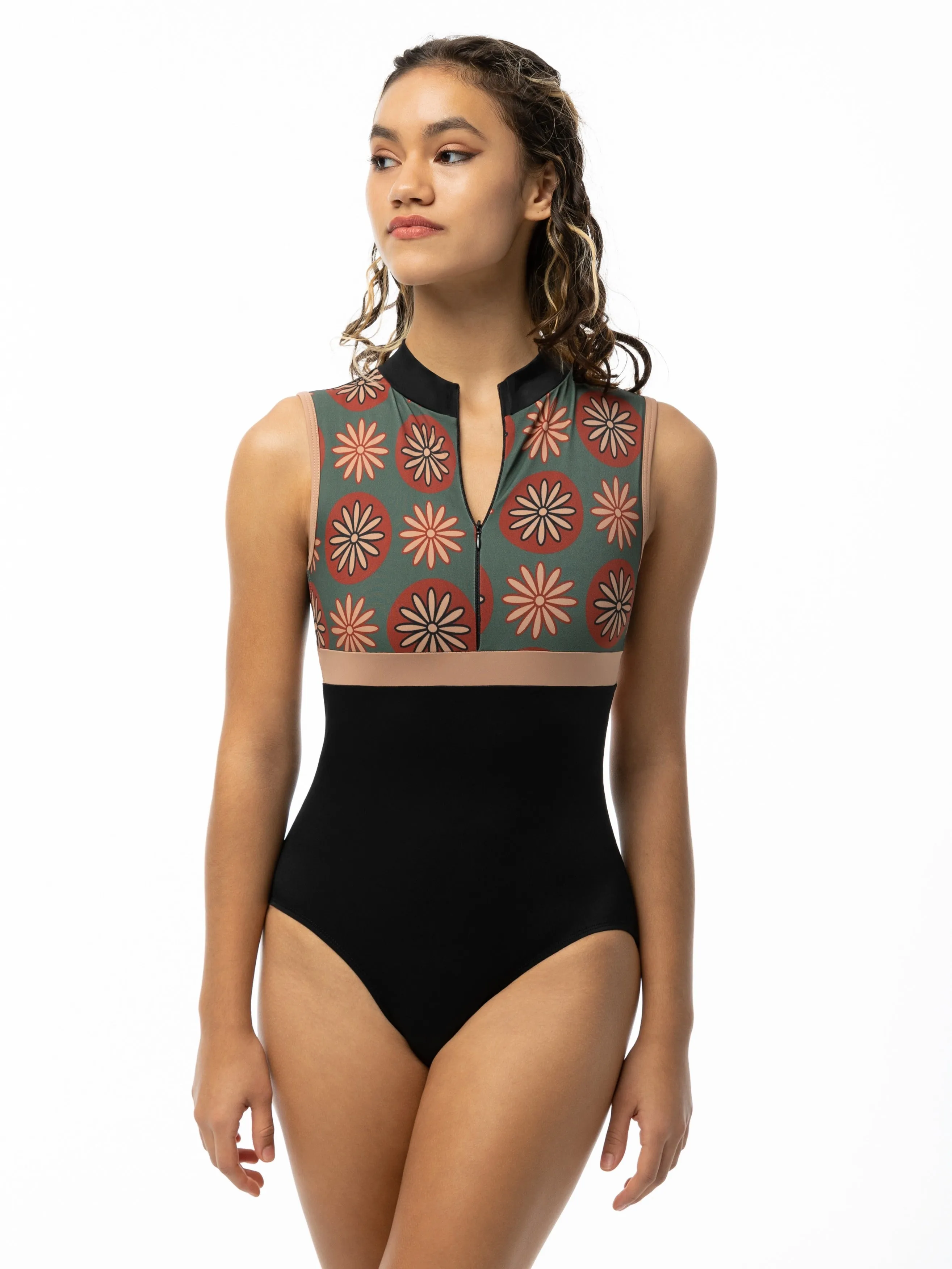 Lola Zip Front Mock Neck Child Size Leotard