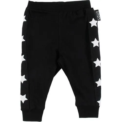 LOUD APPAREL BLACK STAR SIDE STRIPE RACK LEGGINGS