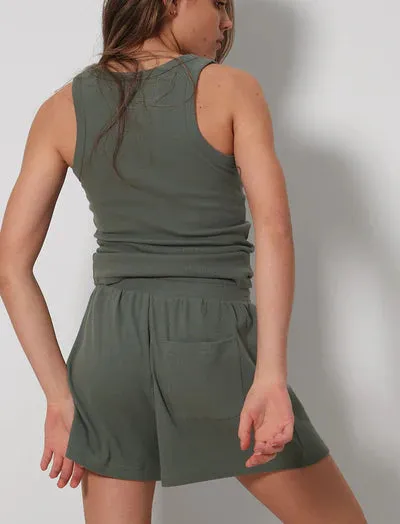 MILLA RIB PULL ON SHORT | Moss
