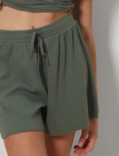MILLA RIB PULL ON SHORT | Moss