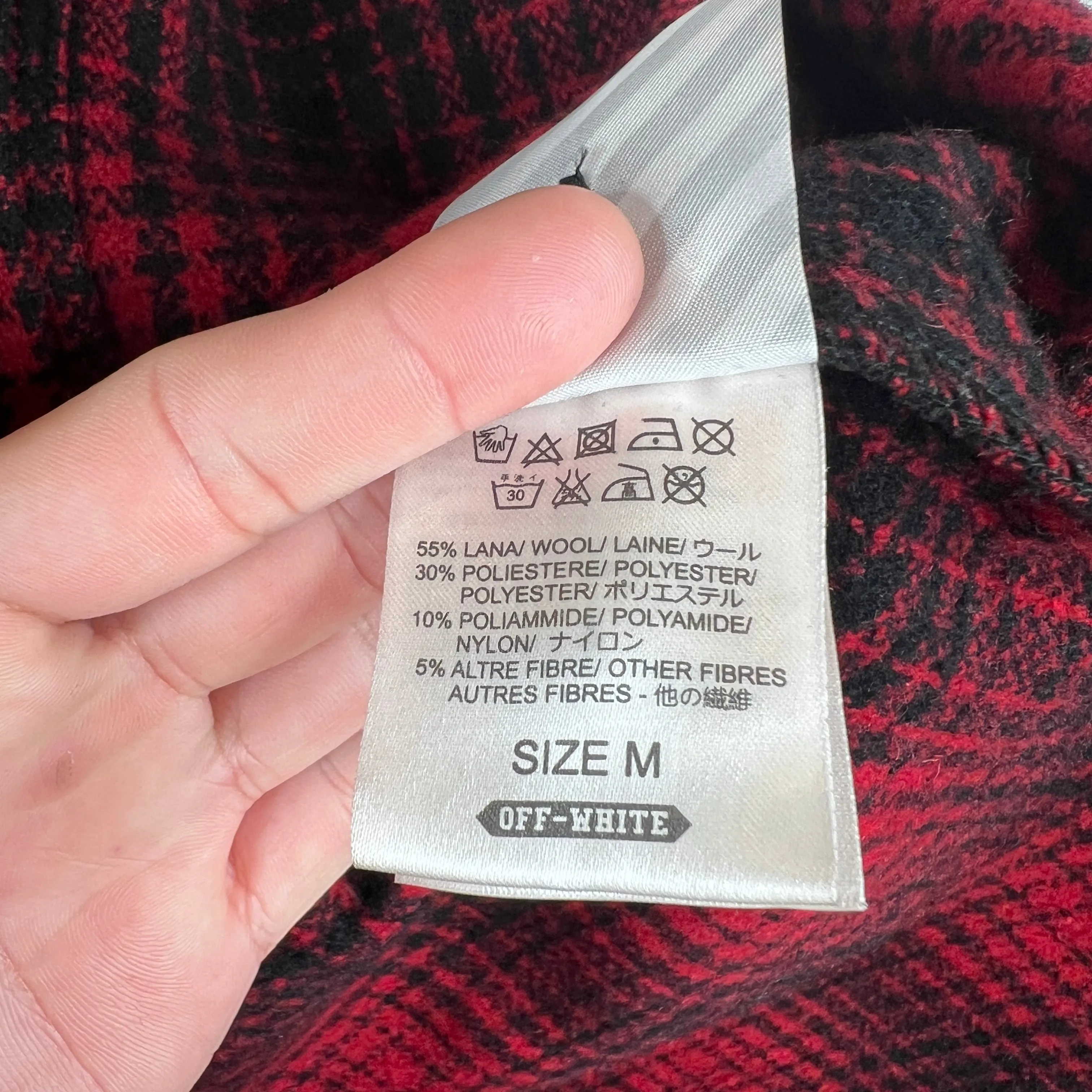 Off White Red/Black Flannel