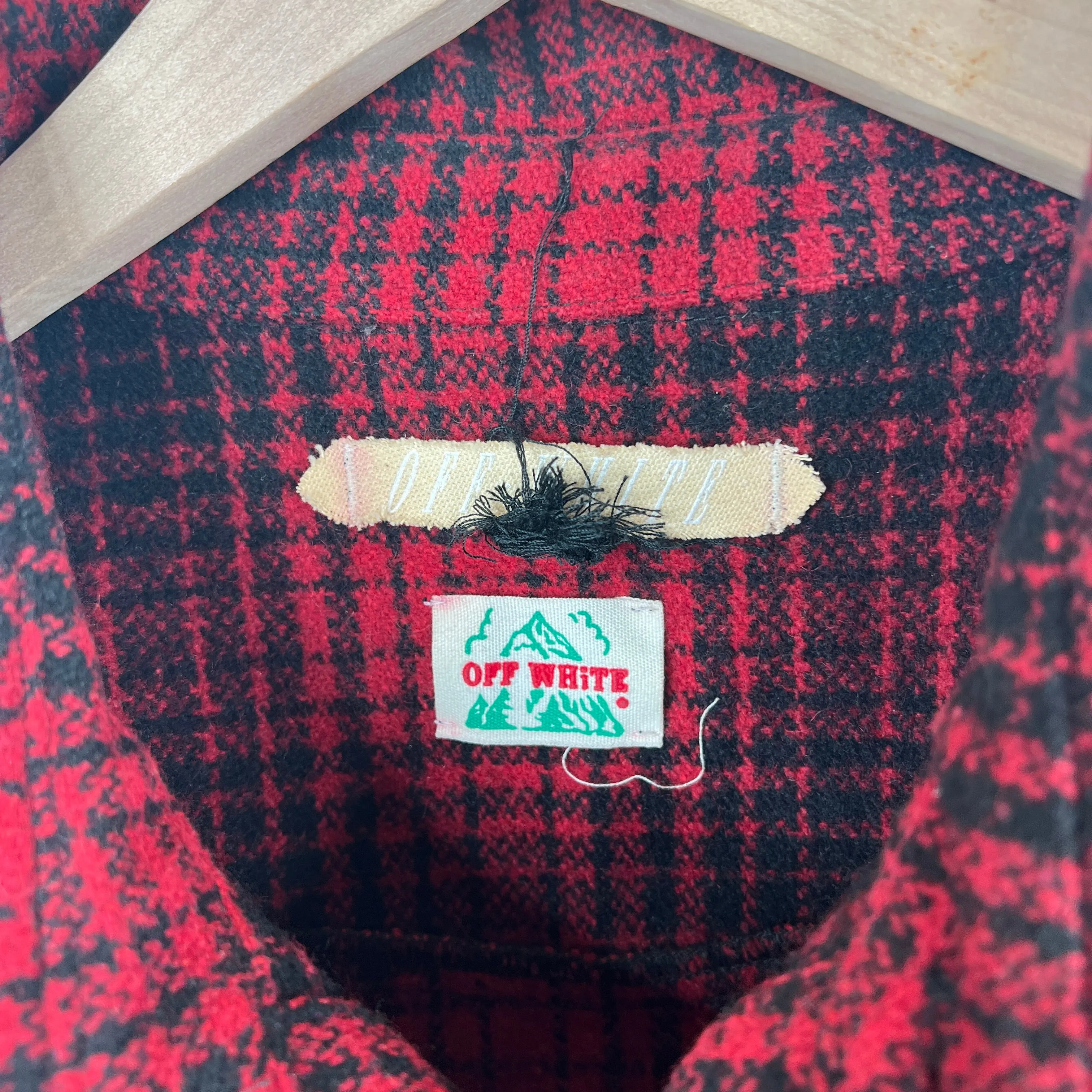 Off White Red/Black Flannel
