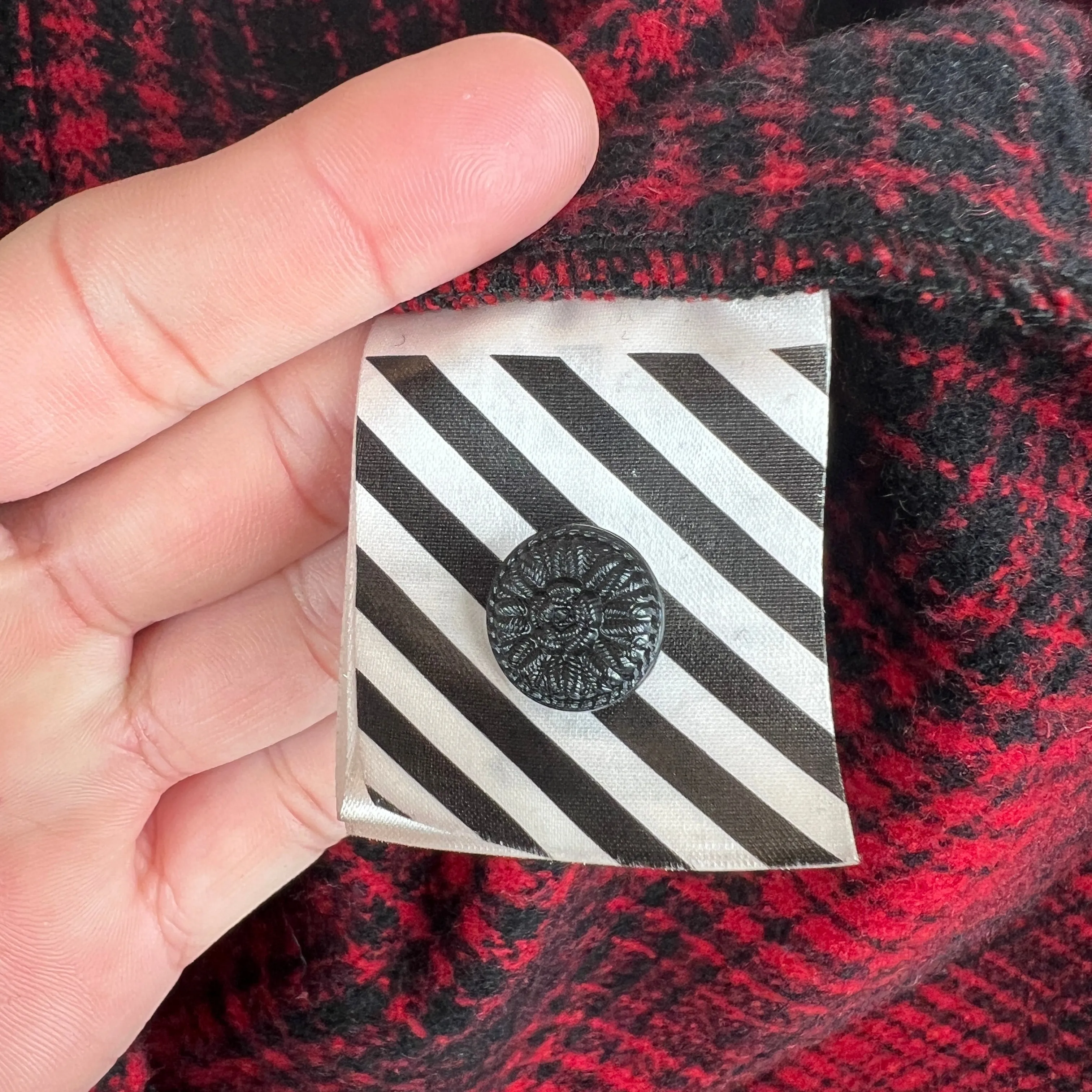 Off White Red/Black Flannel