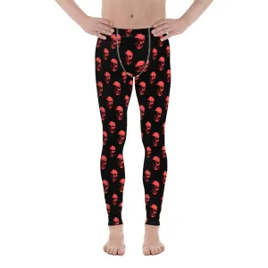 Polka Red Skulls by Robert Bowen Men's Leggings