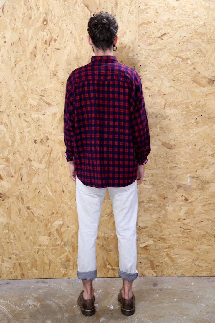 Red and Navy Chequered Flannel Shirt