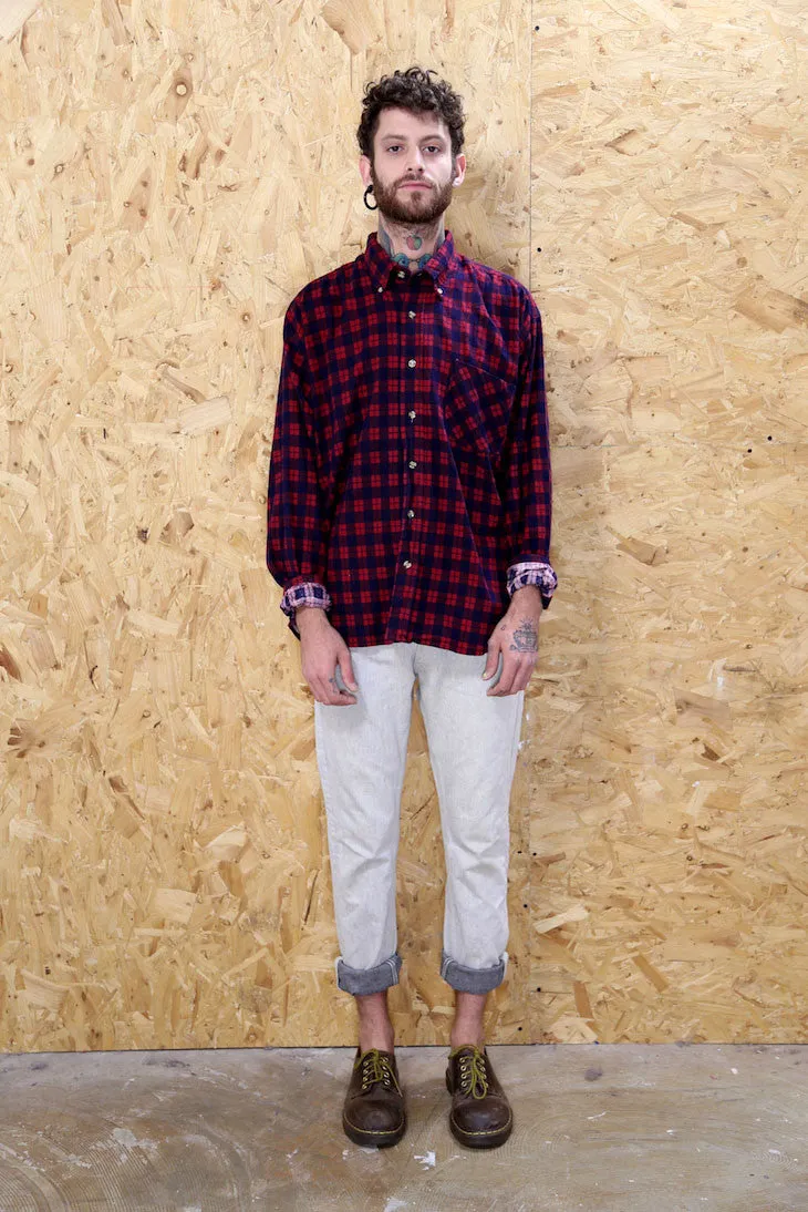 Red and Navy Chequered Flannel Shirt