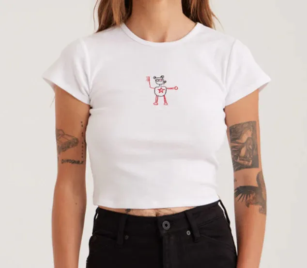 Roark Bear Icon Basquiat Tee - WHITE
