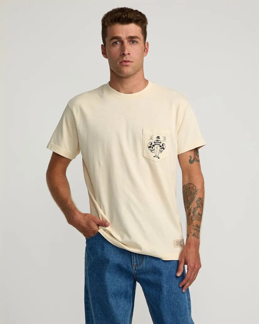 RVCA Invisible Man T-Shirt - SILVER BLEACH