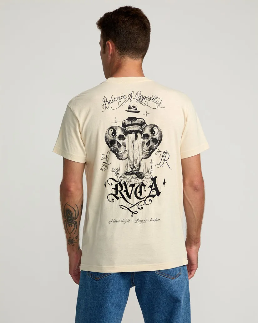 RVCA Invisible Man T-Shirt - SILVER BLEACH