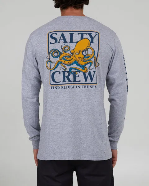 Salty Crew Ink Slinger Athletic Heather L/S Standard Tee - ATHLETIC HEATHER