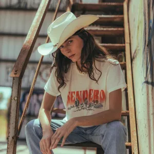 Sendero DESERT DREAMS WOMEN'S CROP TEE - VINTAGE WHITE