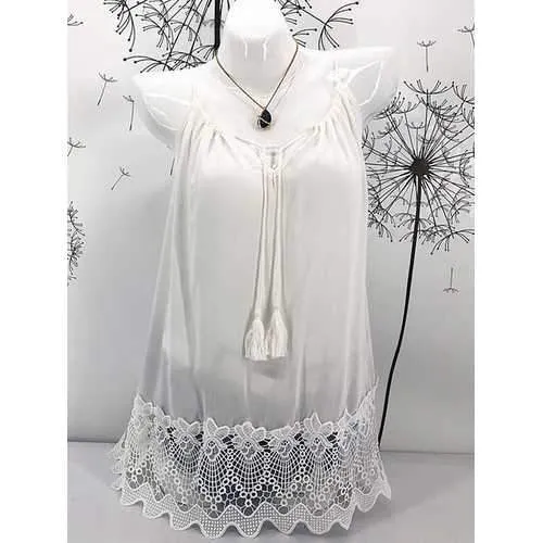Solid Color Lace patchwork sleeveless Tank Tops