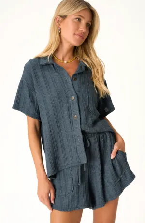 Summer Dreamin' Button Front Sweater Rib Tee