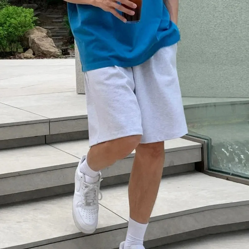 Summer Men's Casual Shorts Simple Straight Trend Fashion Loose Male Pants Korean Style Elastic Waist 9C5635