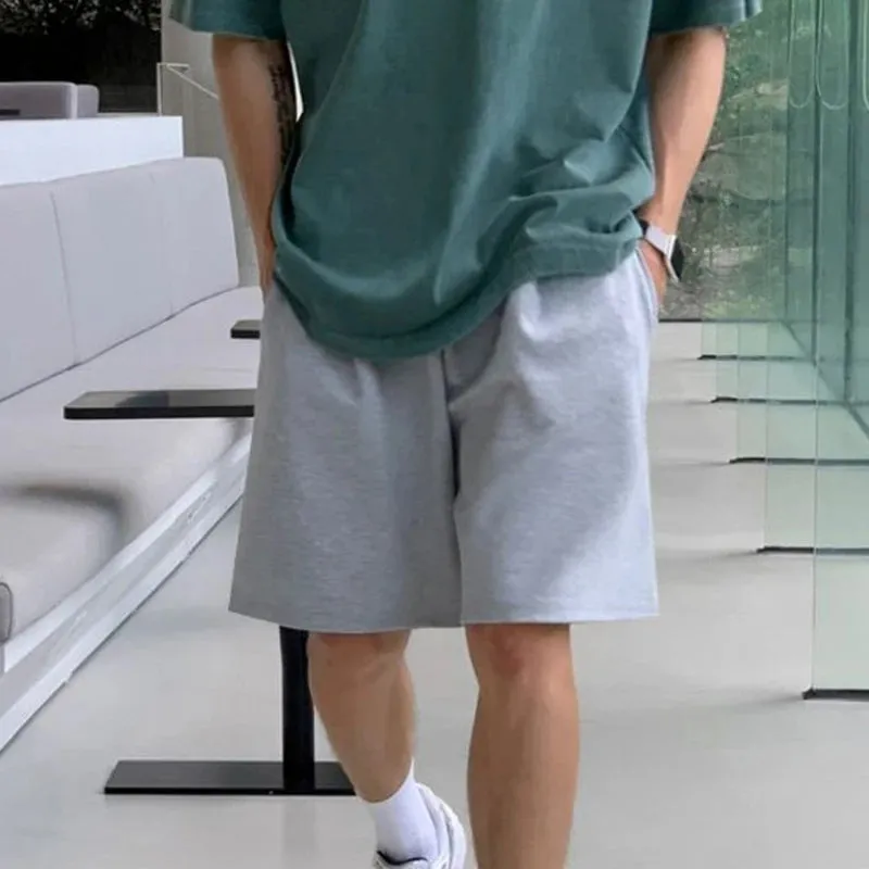 Summer Men's Casual Shorts Simple Straight Trend Fashion Loose Male Pants Korean Style Elastic Waist 9C5635