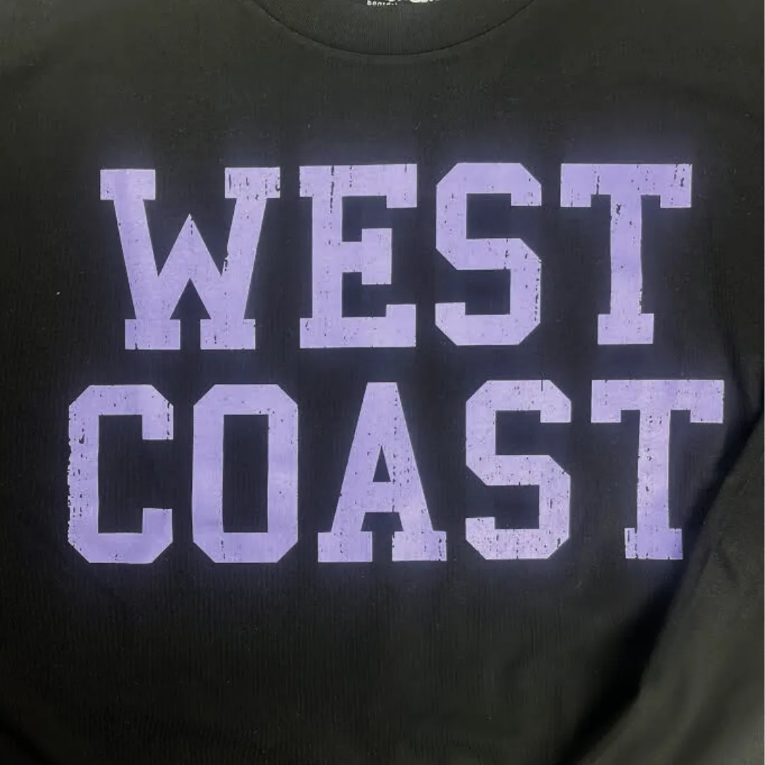 Sun Diego Long Sleeve West Coast Crop Tee - Blacklavender